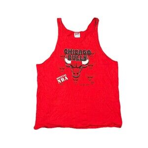 Vintage 90s Chicago Bulls Hanes T Shirt Tank Top Official NBA XL Made In‎ USA